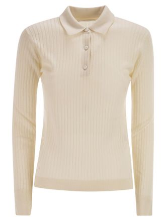 Max Mara Mxpgitano Rippstrick-Poloshirt aus Kaschmir und Seide
