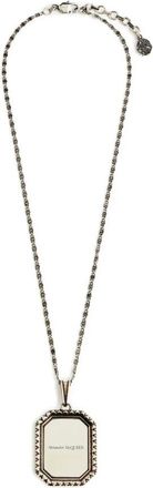 Alexander McQueen Alexander McQueen, Necklaces, male, Gray, Size: ONE SIZE Plate Medallion Cameo Chain Necklace