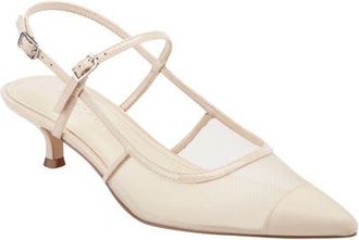 Marc Fisher Ceddy Slingback Pointed Toe Kitten Heel Pump in Ivory at Nordstrom, Size 5.5