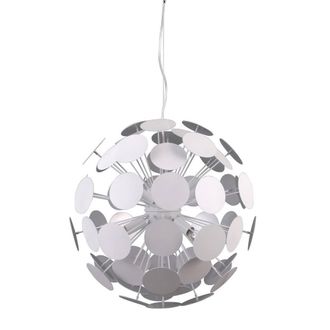 Netlighting Modern Hanging Pendant White Silver 6 Light White Silver Shade E14