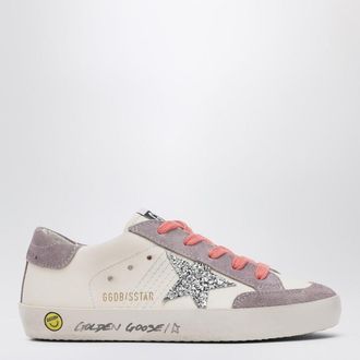 Golden Goose White leather and lilac suede Super-Star sneakers