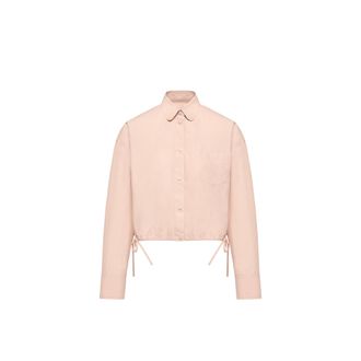 Moncler Moncler Cotton Poplin Long Sleeve Shirt, Women, Pink, Size: 38