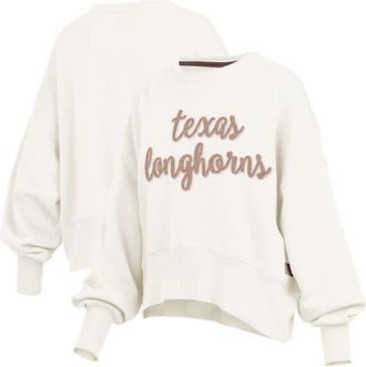 Pressbox Womens Pressbox Cream Texas Longhorns Chelsea Oversized Pullover Sweatshirt at Nordstrom, Size Xx-Large