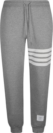 Thom Browne Grijze Broek met 4-Bar Streep Ontwerp - Heren - Sweatpants - Grijs - 2XL - Katoen - Broeken