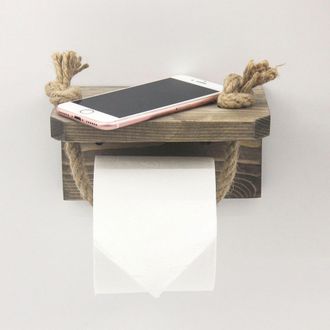 Dmora Mensola Gattico, Un Estante, En Madera De Abeto, Hecho A Mano, Capacidad 7, 17x10x10h Cm Marr&oacute;n Natural