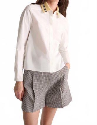 Dorothee Schumacher Poplin Power Blouse In White Lemon