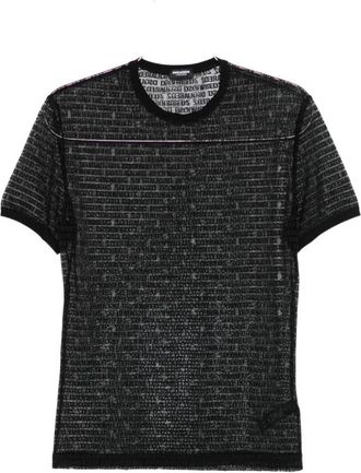 Dsquared2 Zwarte Logo Transparante Nylon T-shirt - Heren - T-shirts - Zwart - M - Nylon - Tops