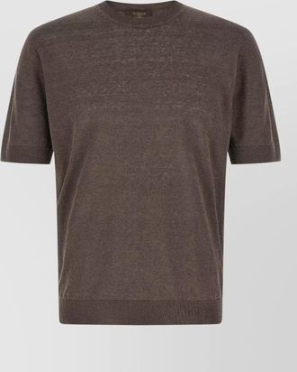 Zanone ice lino crew neck short sleeve sweater