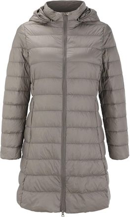 Generic Lightweight Quilted Jacket Womens Long, Transition Coat with Removable Hood, Windproof, Warm Winter Coat, Long Sleeve Down Jacket, Down Look, Hooded J