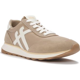 FitFlop Retro-Q FF Fabric Suede Sneakers in Cappuccino/cream at Nordstrom, Size 8.5