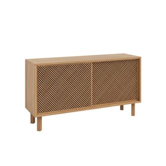 Naan Furniture Aparador de pino barnizado en color roble 2 puertas de celos&iacute;a 120 cm