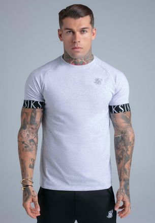 Siksilk Camiseta para Hombres Gris Marmolado Tech XXL