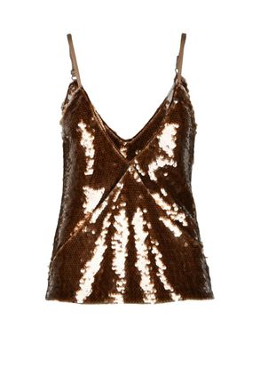 Federica Tosi Full Sequin Tank Top - Bronze