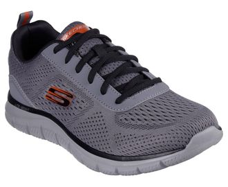 Skechers Schn&uuml;rschuh SKECHERS TRACK-LESHUR, Herren, Gr. 47,5, grau (dunkelgrau), Lederimitat, Textil, Schuhe Schn&uuml;rschuh, Freizeitschuh, Trainingsschuh im Mate