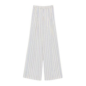 Forte_Forte Wide Trousers, female, Multicolor, Size: XS Striped Straight-leg Trousers