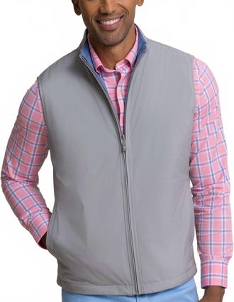Southern Tide Harbor Reversible Vest In Steel
