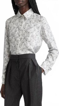 Max Mara Rodesia Blouse In White/black