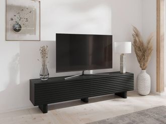 Vente-Unique TV Unit With 2 Doors In MDF - 180 Cm - Black - LUDIMA