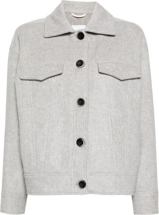 Eleventy Boxy Cropped Jacket With Classic Collar And Button Closure