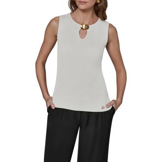DKNY Rib Tank in Cream at Nordstrom, Size X-Small