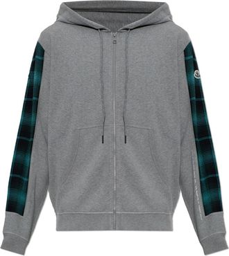 Moncler Hooded Zip Sweatshirt - Heren - Vesten met rits - Grijs - M - Katoen - Hoodies & sweatvesten