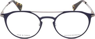 Rag & Bone Mens Blue Round Eyeglass Frames RNB7013
