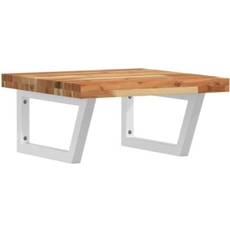 vidaXL Estante De Lavabo De Pared Acero Y Madera Maciza De Acacia Vidaxl
