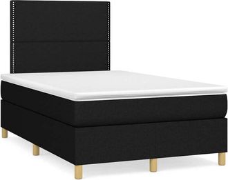 vidaXL Cama Box Spring Con Colch&oacute;n Tela Negro 120x190 Cm Vidaxl