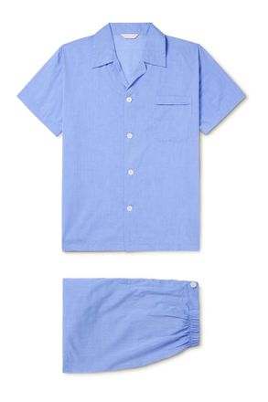 Derek Rose Amalfi Camp-Collar Cotton-Batiste Pyjama Set