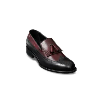 Paul Fredrick Maxwell Tassel Loafer in Black/burgundy at Nordstrom, Size 12