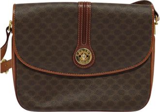 Celine Macadam Brown Canvas Shoulder Bag (Pre-Owned)