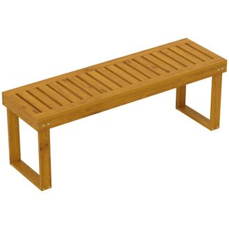 OUTSUNNY Banco de jard&iacute;n 120x34x43 cm teca