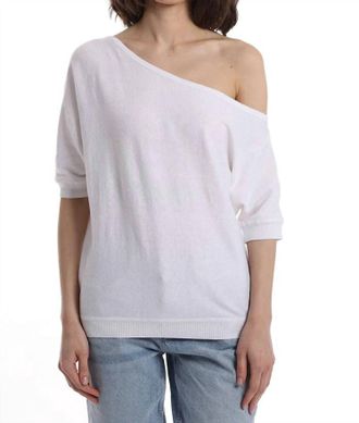 Minnie Rose Cotton Cashmere Short Sleeve Off-The-Shoulder Top In Roseate
