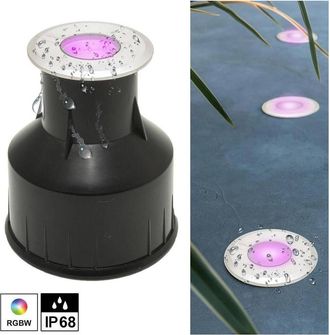 Trade Shop Trade Shop Traesio - Trade Shop - Faretto Led 24v Rgbw Calpestabile Segnapassi Incasso Ip68 4 W Rgb 4000k Dmx Luci