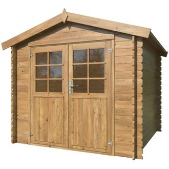 Habitat et Jardin Casetta in Legno Impregnato 250x250 cm Blockhouse 28 mm Porta Doppia