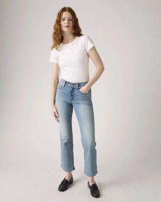 Levi's Womens Levis 725 Kick Jeans Blue Denim High Rise Bootcut Zip Fly DDR2544