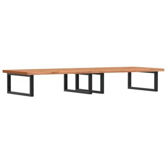 Berkfield Home Basin Shelf Wall Mounted Steel & Solid Wood Beech in Brown