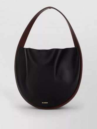 Jil Sander synthetic leather shoulder bag curved shape