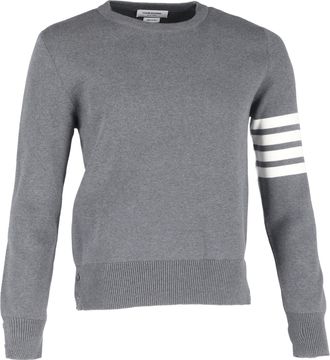 Thom Browne 4-Bar Pullover in Grey Cashmere