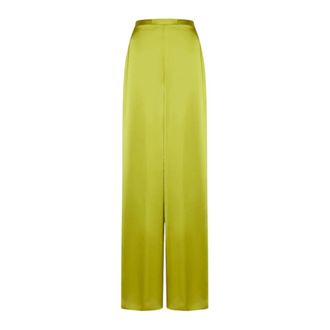Simona Corsellini Wide Trousers, female, Green, L, Slim Fit Trousers in Grey