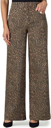 Wit & Wisdom Gracie Skyrise Double Side Seam Wide Leg Jeans in Mocha Black Multi at Nordstrom, Size 10