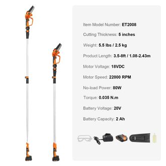 OEM Sega A Batteria Con Asta Telescopica, Portata 2,4 M, Spessore Di Taglio 12,7 Cm