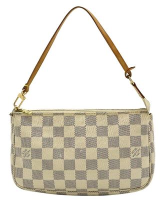 Louis Vuitton Beige Coated/Waterproof Canvas Accessory Pouch (Authentic Pre- Loved)