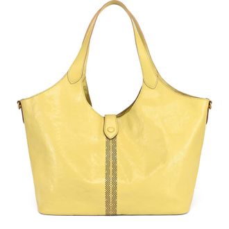 OLD TREND Marigold Genuine Leather Spacious Refined Carryall Tote in Lemon at Nordstrom