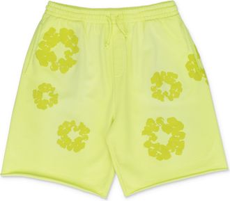 Denim Tears Neon Green Mono Wreath Sweatshorts
