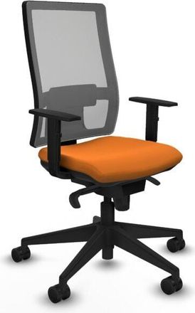 Piqueras y Crespo Piqueras Y Crespo - Horna sincro malla gris similpiel naranja brazos 1D base piramidal ruedas 65mm nailon