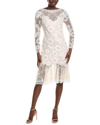 Tadashi Shoji Idly Embroidered Illusion Dress