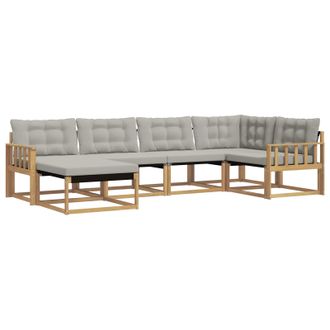 vidaXL Conjunto De Sof&aacute;s De Exterior 6 Pcs Blanco Y Gris Claro Vidaxl