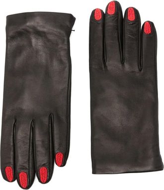 Vivetta embroidered manicure gloves - 9000 BLACK