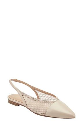 Marc Fisher Davin Pointed Toe Slingback Flat in Light Natural at Nordstrom, Size 7.5